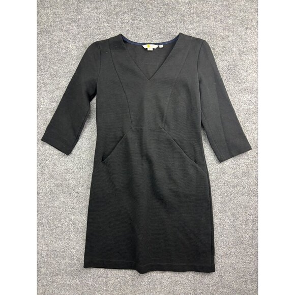 Boden Dresses & Skirts - Boden Bronte Ottoman Dressochre Dress Women's 4P Black Short Sleeve Midi